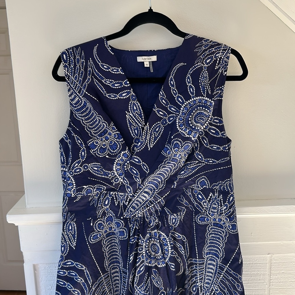 Tyler Boe Beautiful Blue Dress size 10 100% Cotton Natural Fibers - Picture 5 of 8